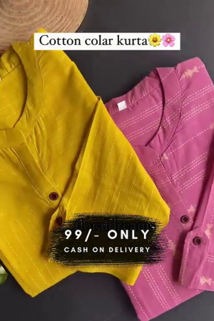 Katha Work Kurti - Pure Cotton