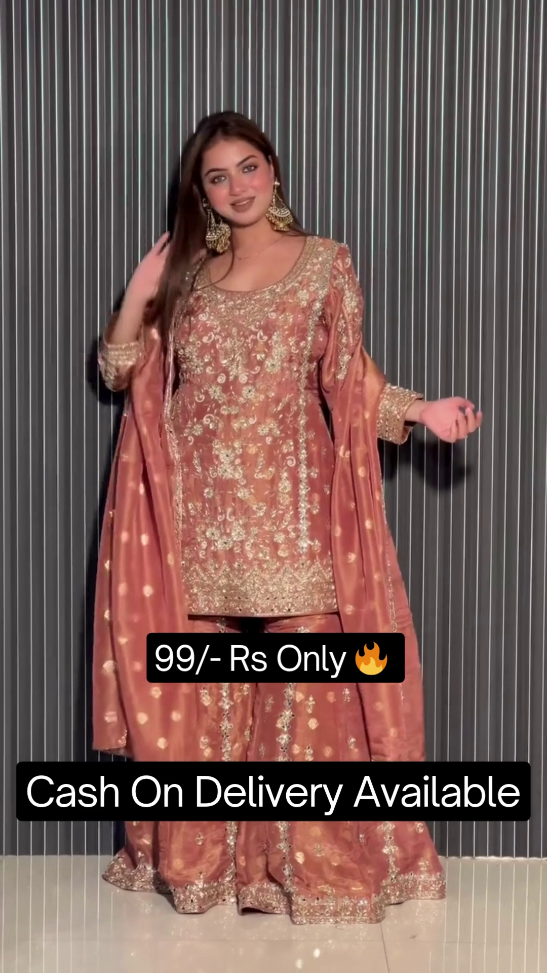 Women Georgette A-Line Sharara Dupatta Set