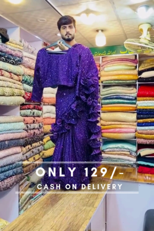 Purple Saree With Baahar-e-siah Blouse