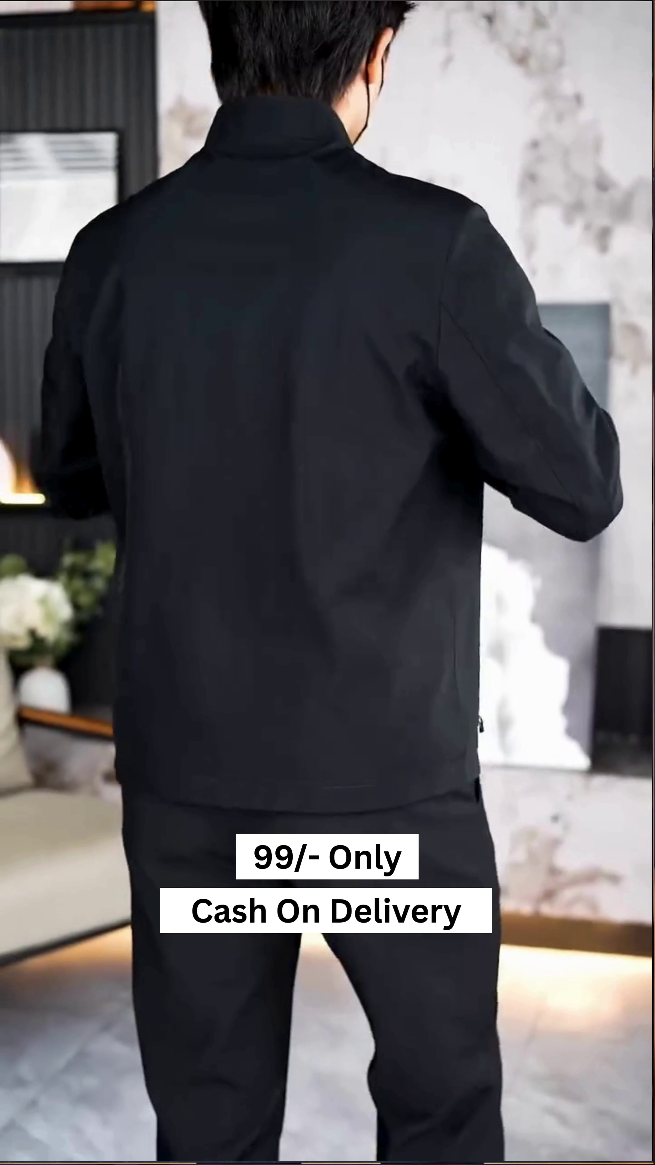 Men’s Standing Collar Zipper Casual Jacket, Men Lightweight Business Windbreaker, Stylish Work Coat - Image 2