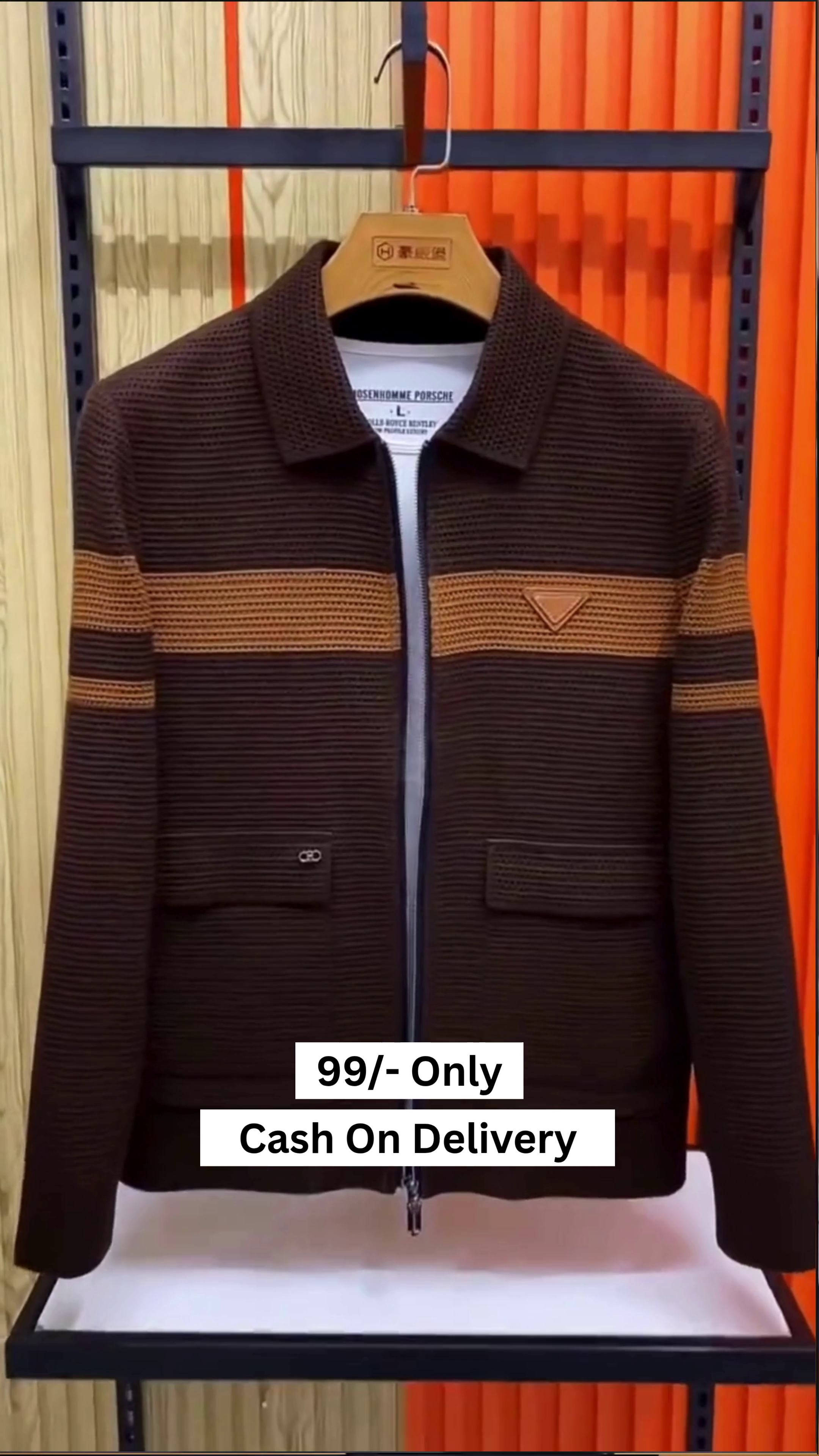 Men's Casual Patterned Sweater Jacket - Image 4