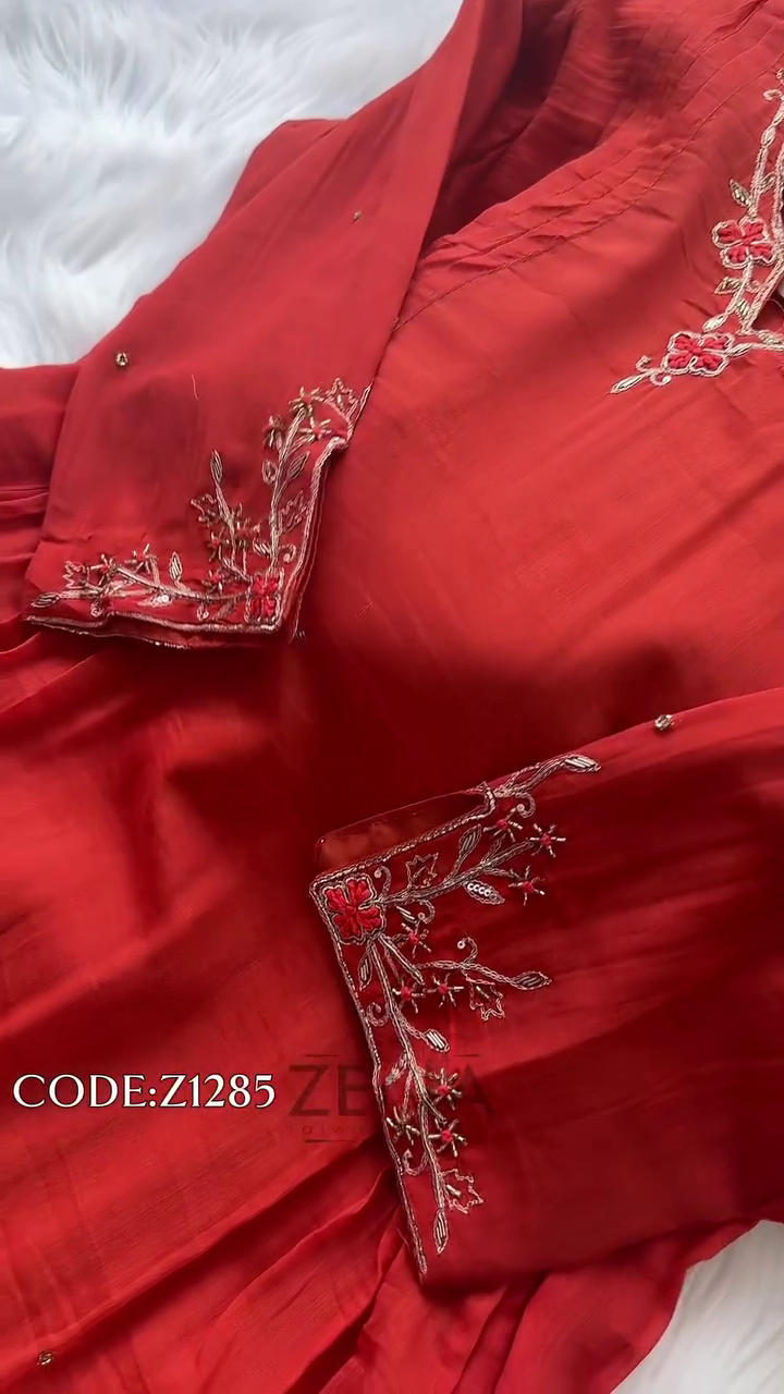 Ready-to-Wear Hand-Embroidered A-Line Kurti Set - Image 9