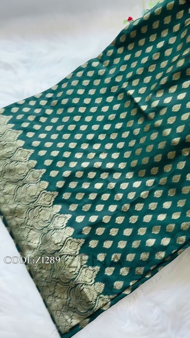 Semi Silk Banarasi Work Kurti Set – Elegant Festive Wear - Image 3