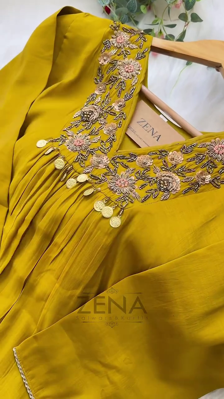 Mul Chanderi Hand Detailed Anarkali Set – Regal Elegance in Every Drape - Image 7
