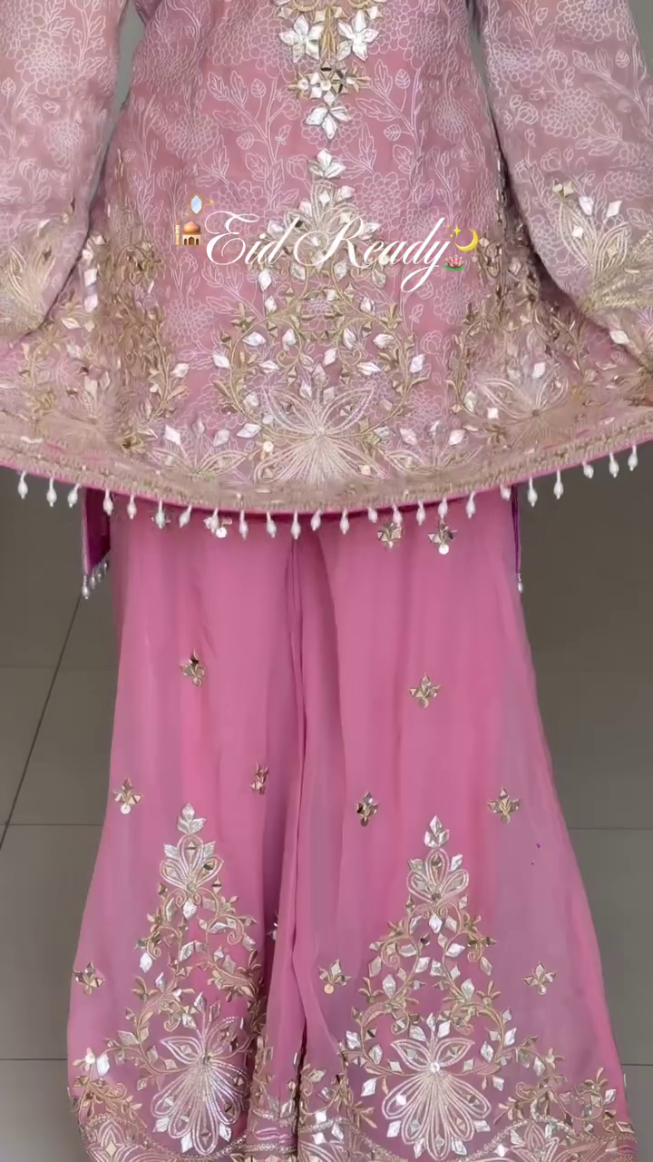 Women's Embroidery Sequence Work Sharara Set - Image 12
