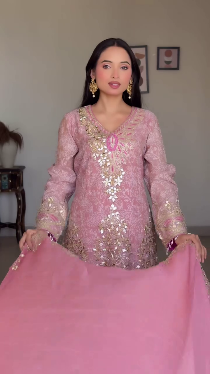 Women's Embroidery Sequence Work Sharara Set - Image 9