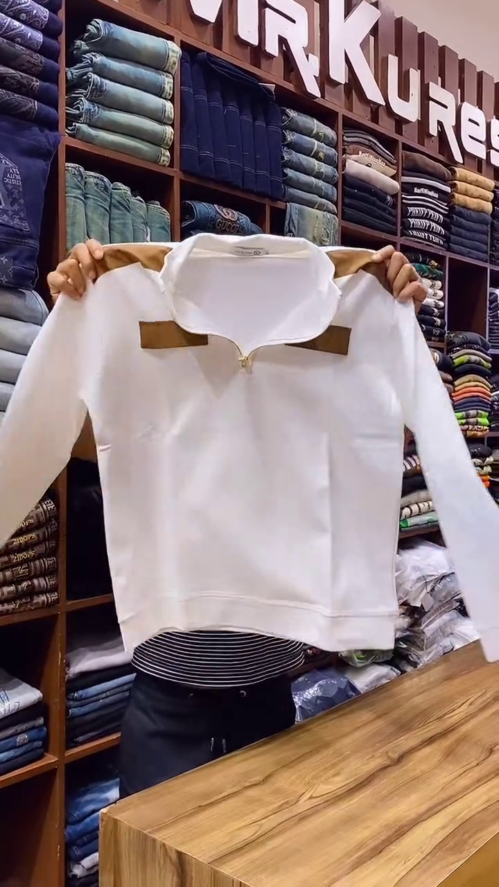 Men Chinese Collar Half Zipper Sweatshirt - Image 3