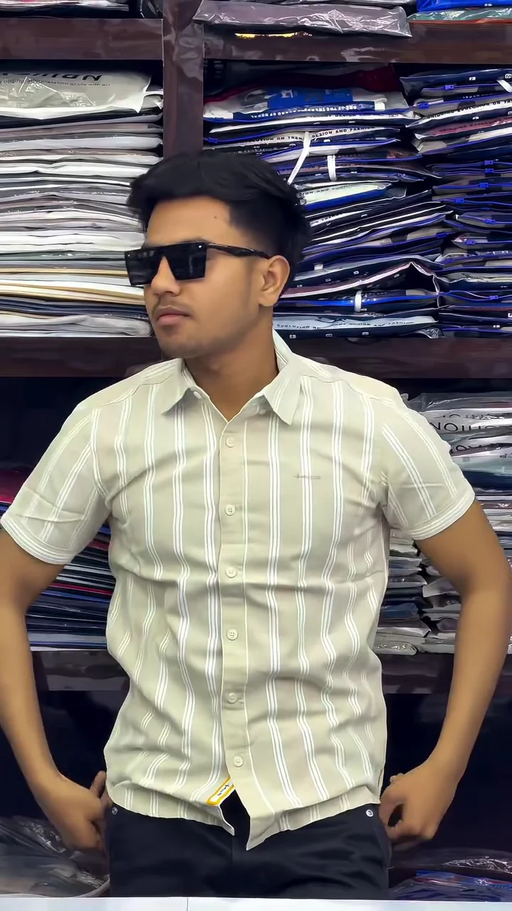 Men’s Cotton Striped Regular Fit Shirt
